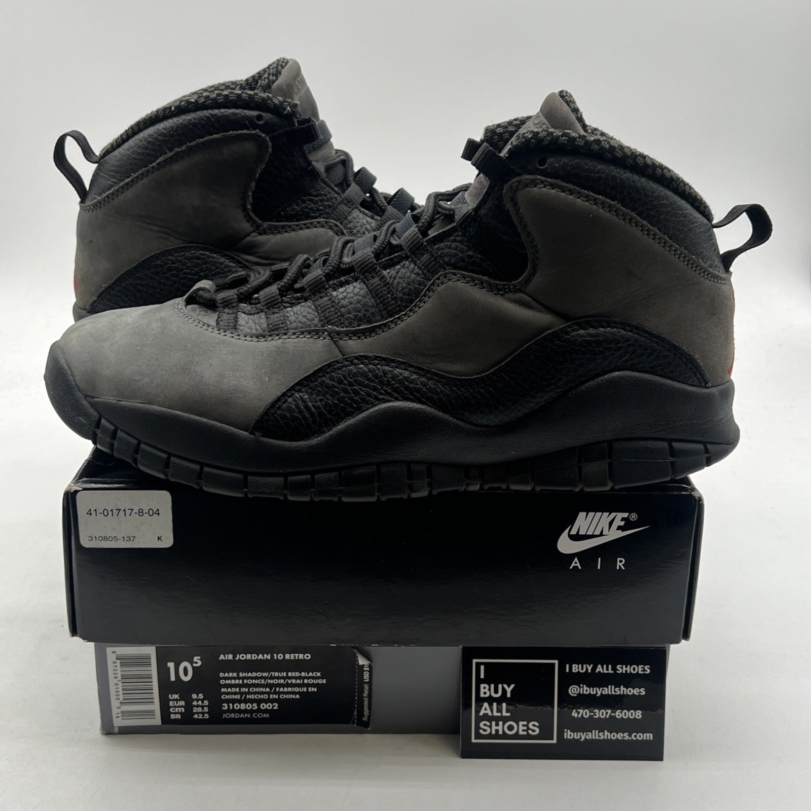 Size 10.5 - Air Jordan 10 Retro 2018 Shadow (310805-002)