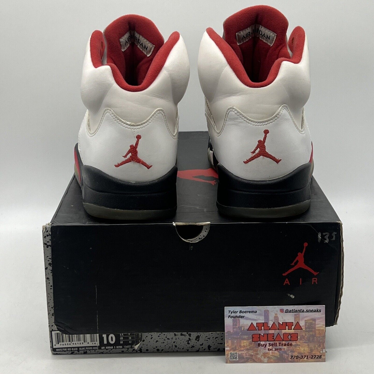 Size 10 - Air Jordan 5 Retro 2013 Fire Red Black White (136027-100)