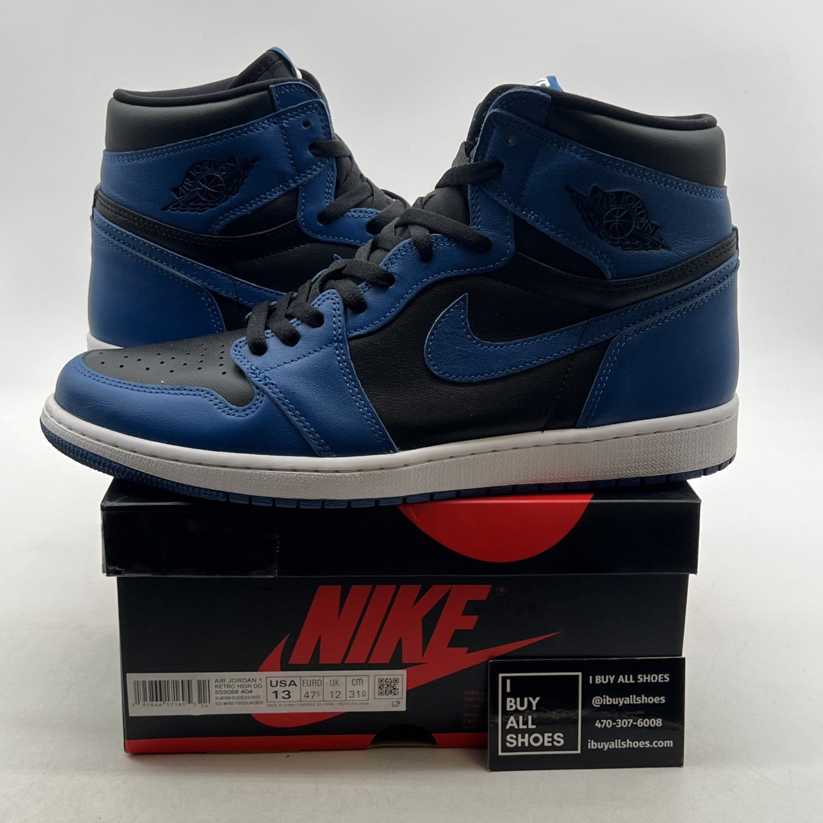 Size 13 - Air Jordan 1 Retro OG High Dark Marina Blue (555088-404)