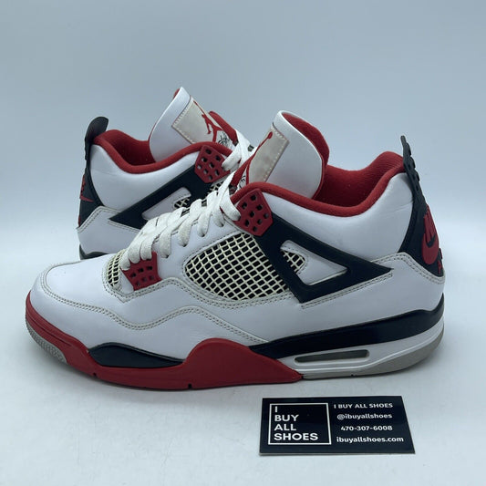 Size 11 - Jordan 4 Retro OG Mid Fire Red Black White Leather (DC7770-160)
