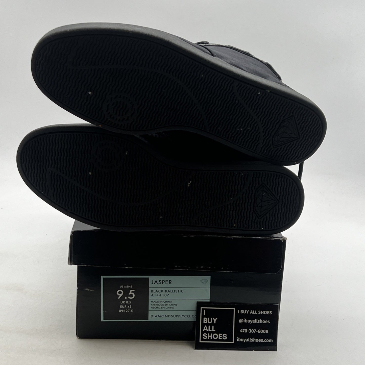 Size 9.5 - Diamond Supply Co x IBN Jasper Triple Black (A14-F107)