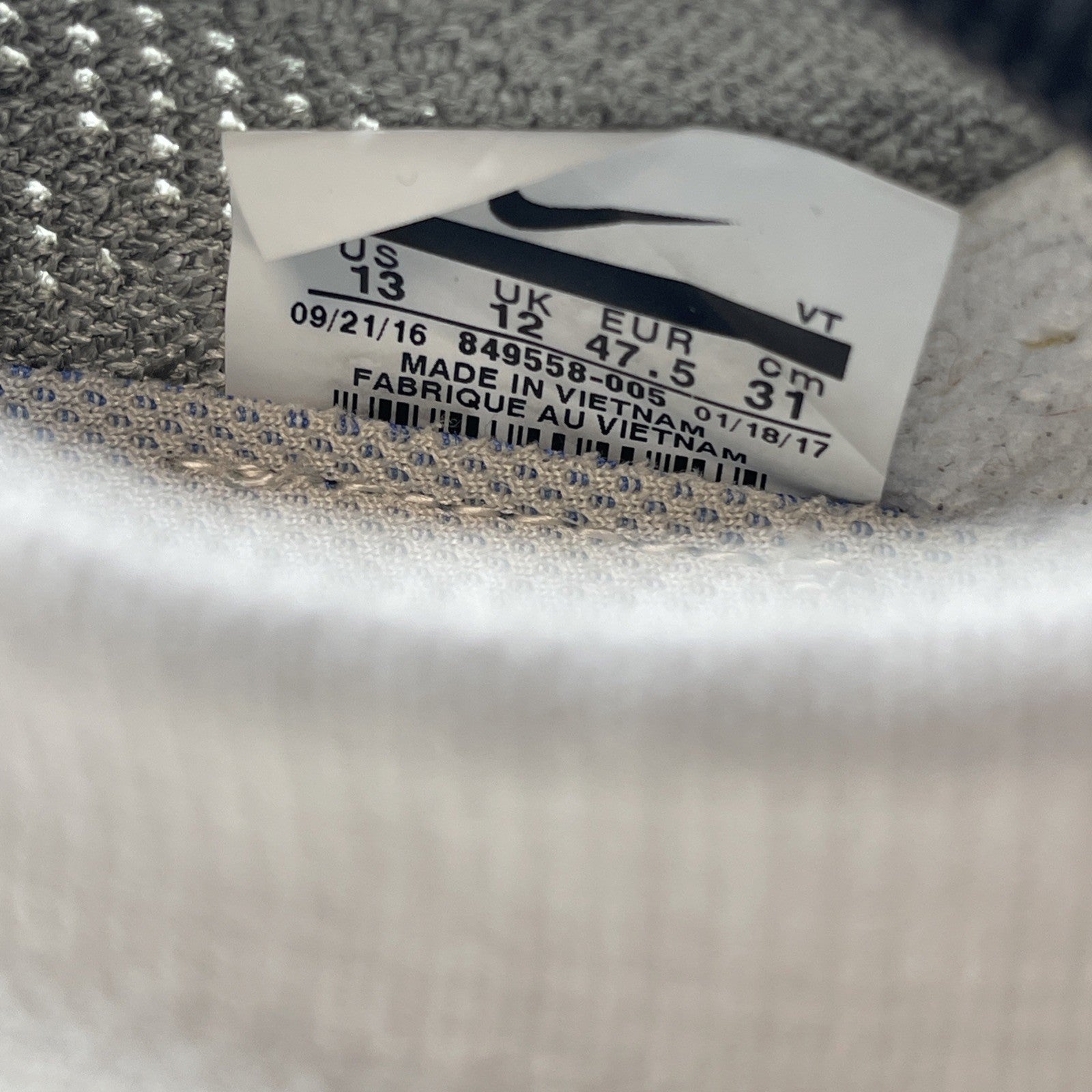 Size 13 - Nike Air VaporMax Pale Grey (849558-005)