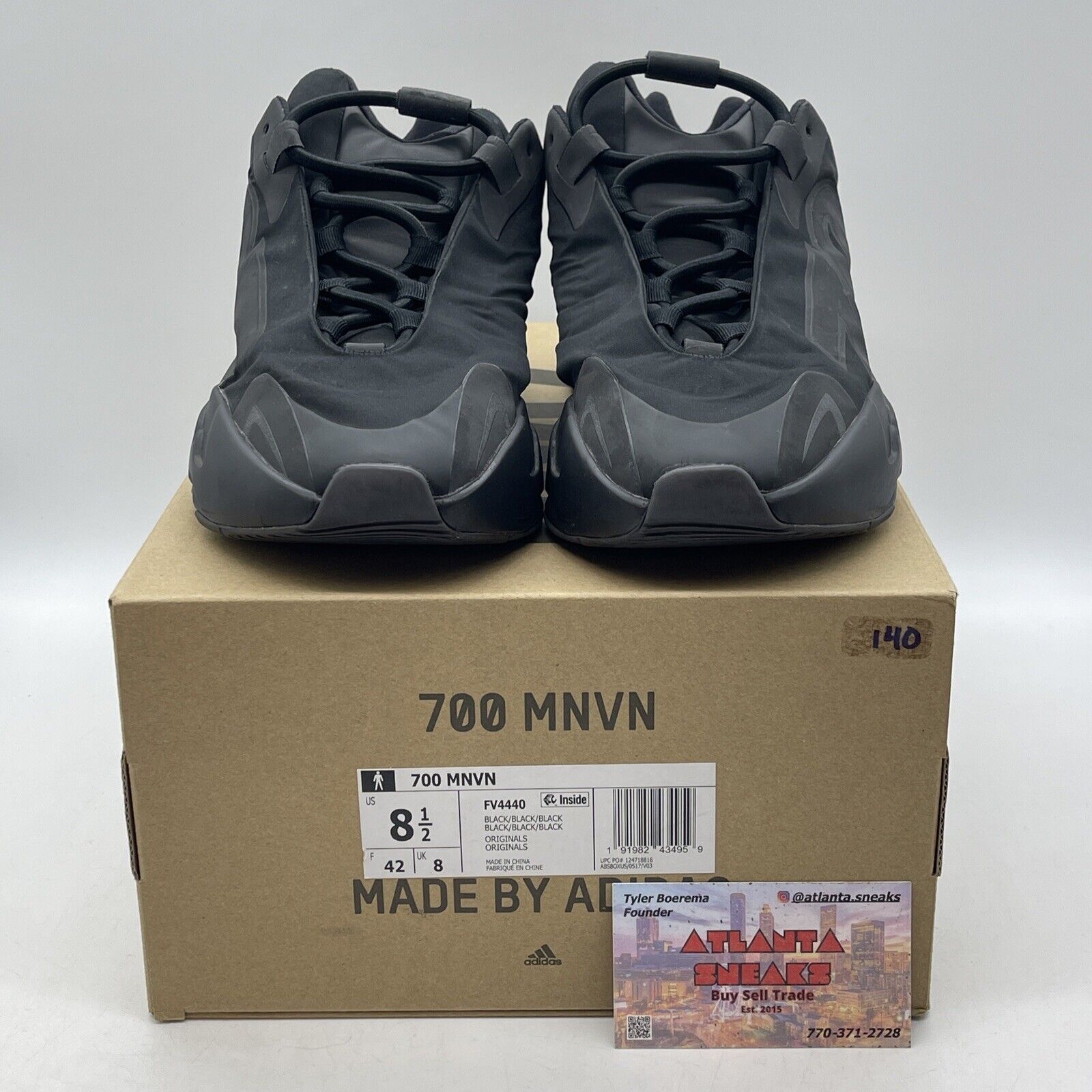 Size 8.5 - adidas Yeezy Boost 700 MNVN Triple Black Suede Leather (FV4440)