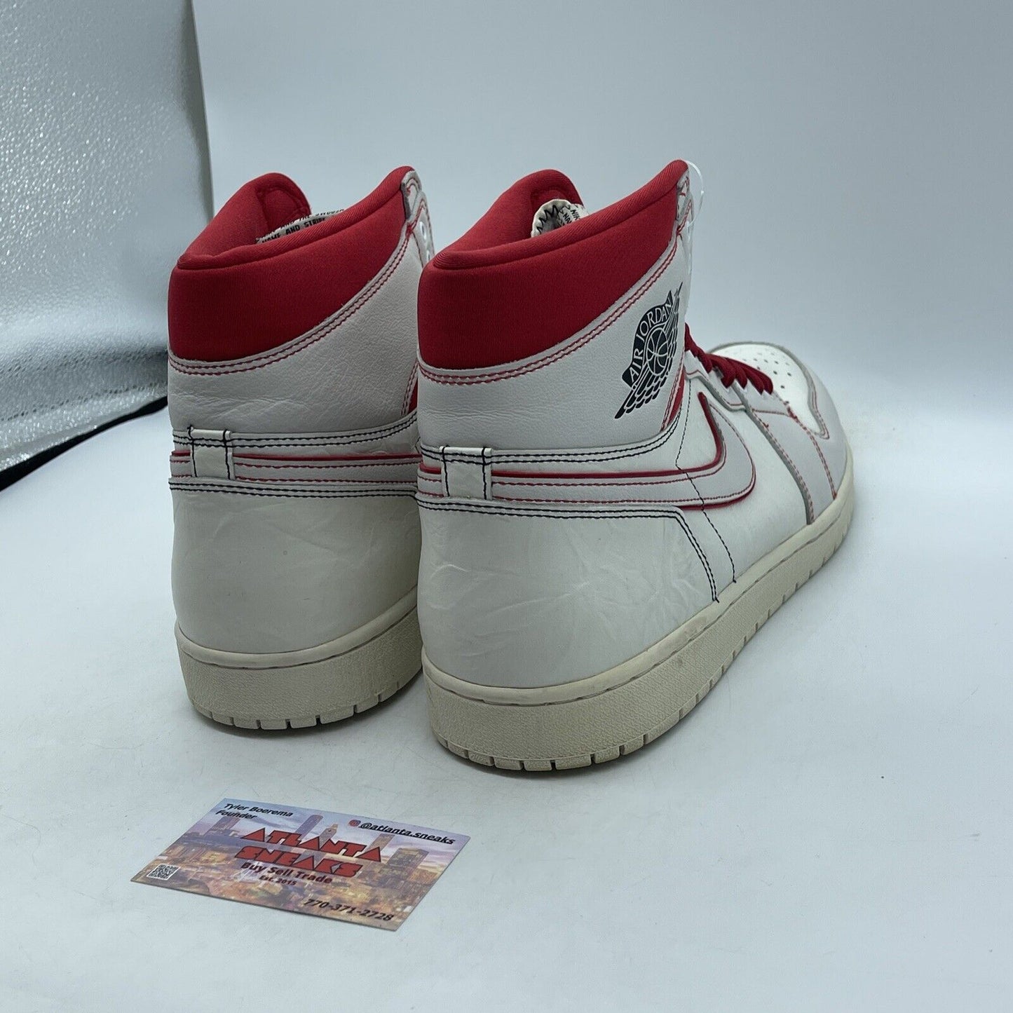 Size 15 - Air Jordan 1 Retro OG High Phantom Red Suede Tan Leather (555088-160)