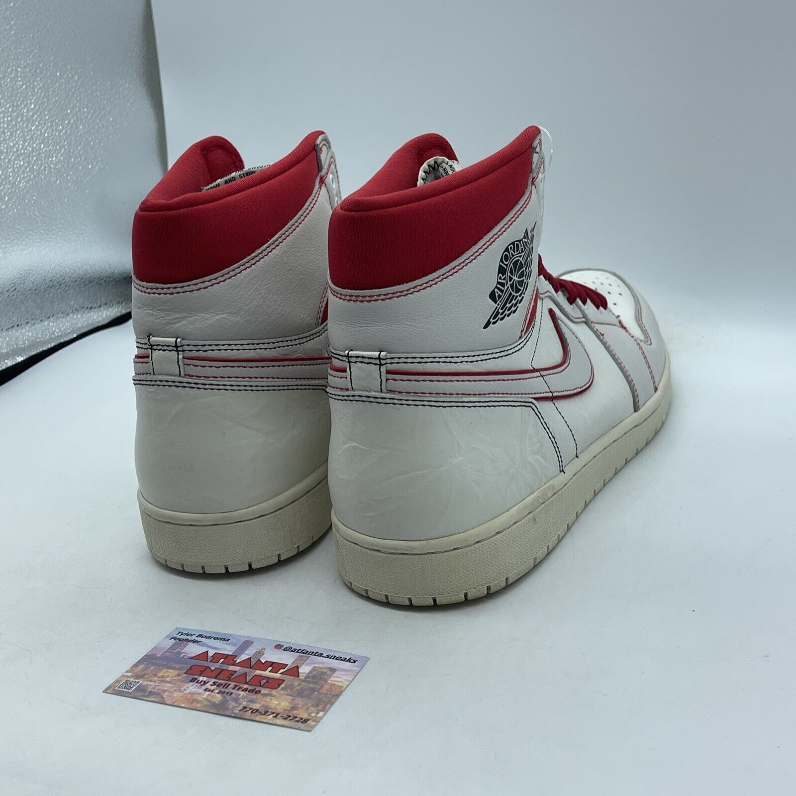 Size 15 - Air Jordan 1 Retro OG High Phantom Red Suede Tan Leather (555088-160)