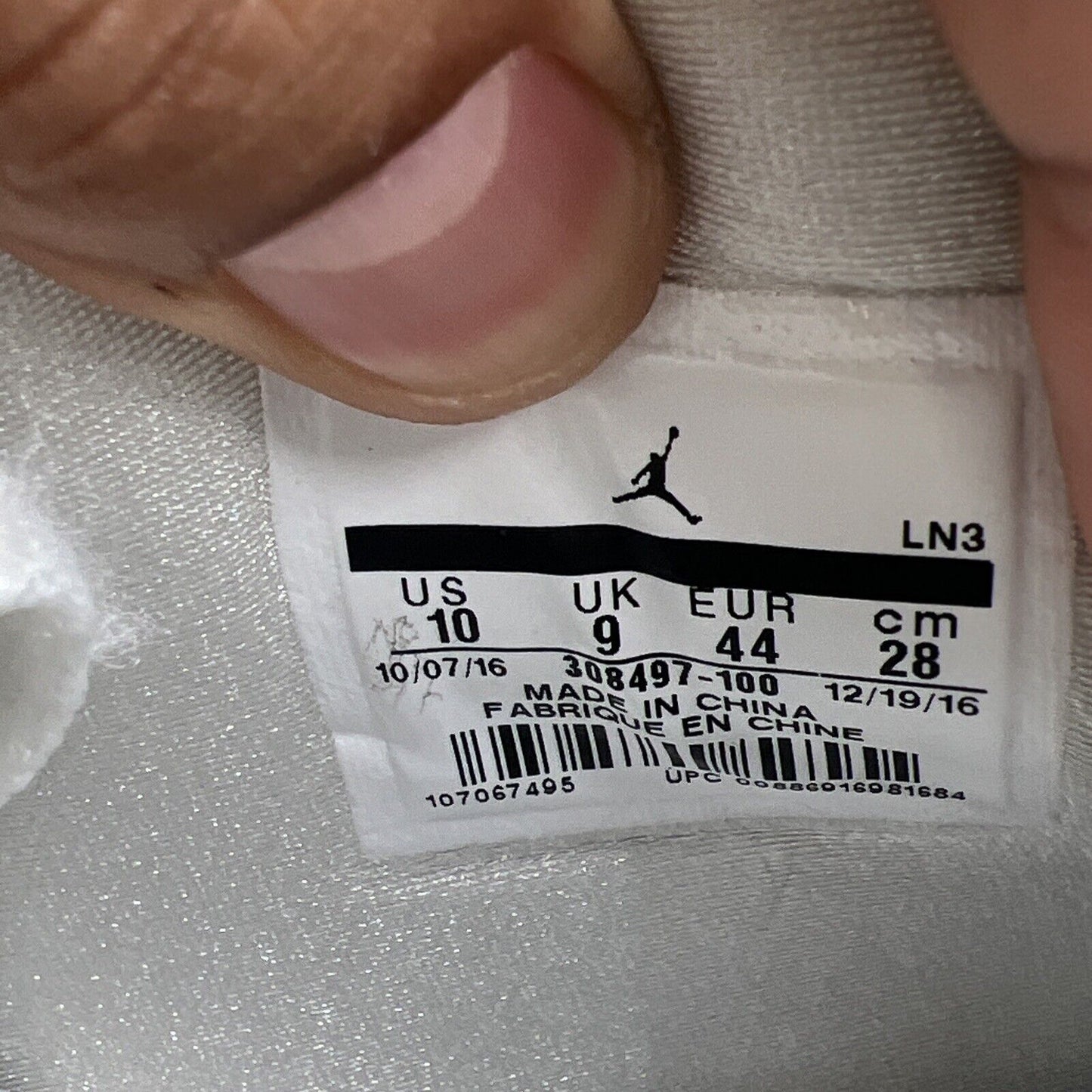 Size 10 - Jordan 4 Retro Mid Pure Money White Leather Silver (308497-100)