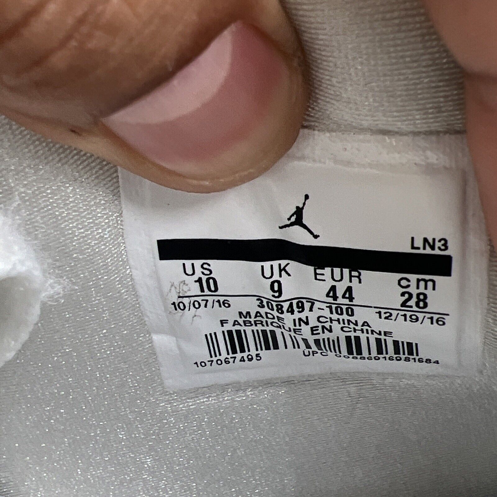 Size 10 - Jordan 4 Retro Mid Pure Money White Leather Silver (308497-100)