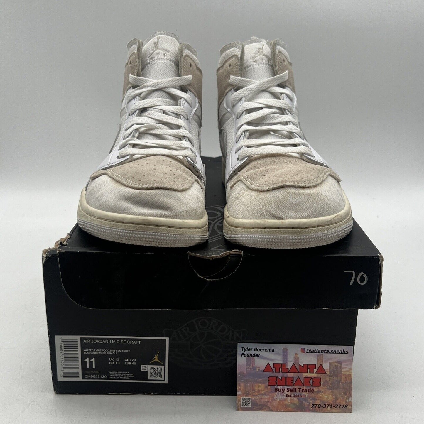 Size 11 - Air Jordan 1 SE Craft Mid Inside Out - White Sail Grey (DM9652-120)