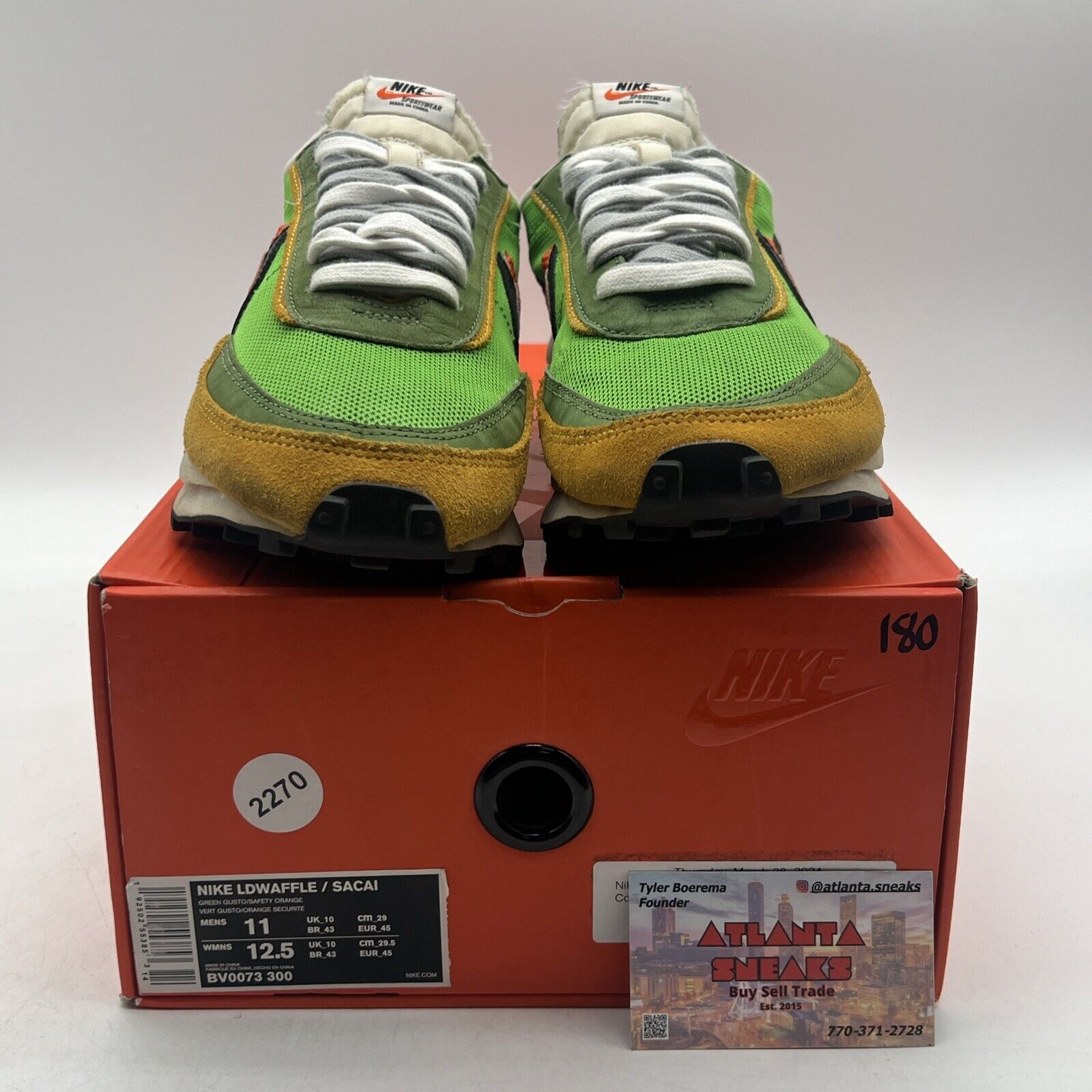 Size 11 - Nike sacai x LDWaffle Green Gusto Yellow Orange (BV0073-300)