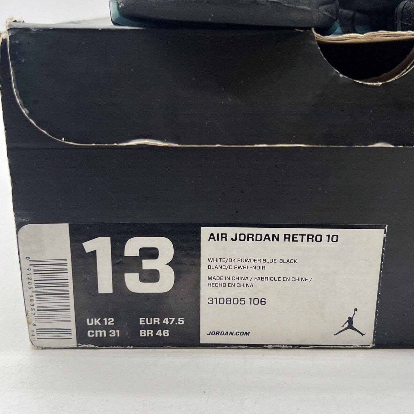 Size 13 - Air Jordan 10 Retro 2014 Powder Blue (310805-106)