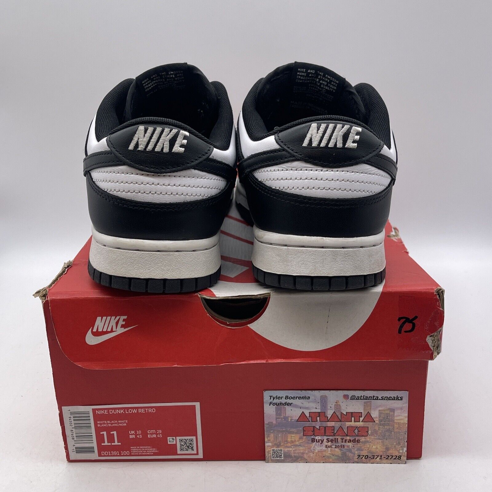 Size 11 - Nike Dunk Low Black White Leather (DD1391-100)