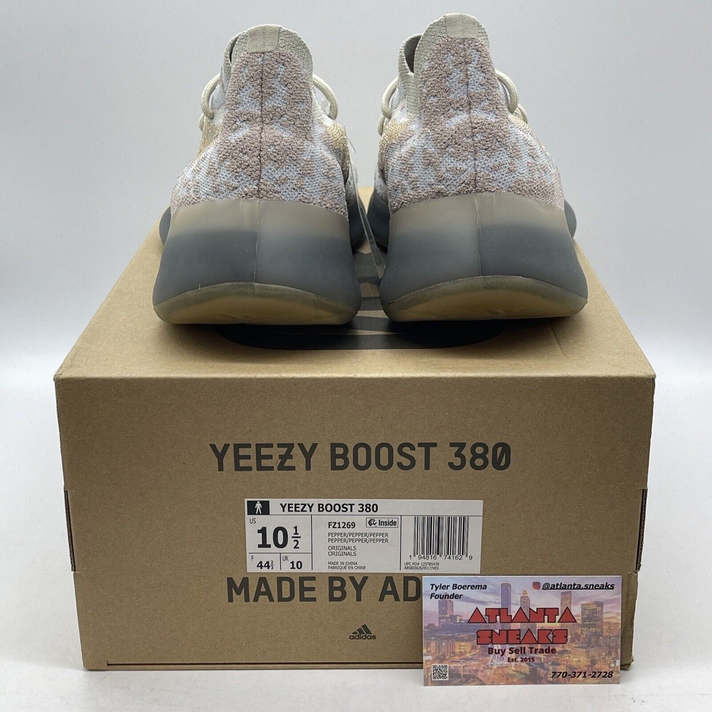 Size 10.5 - adidas Yeezy Boost 380 Pepper Non-Reflective Black Grey (FZ1269)