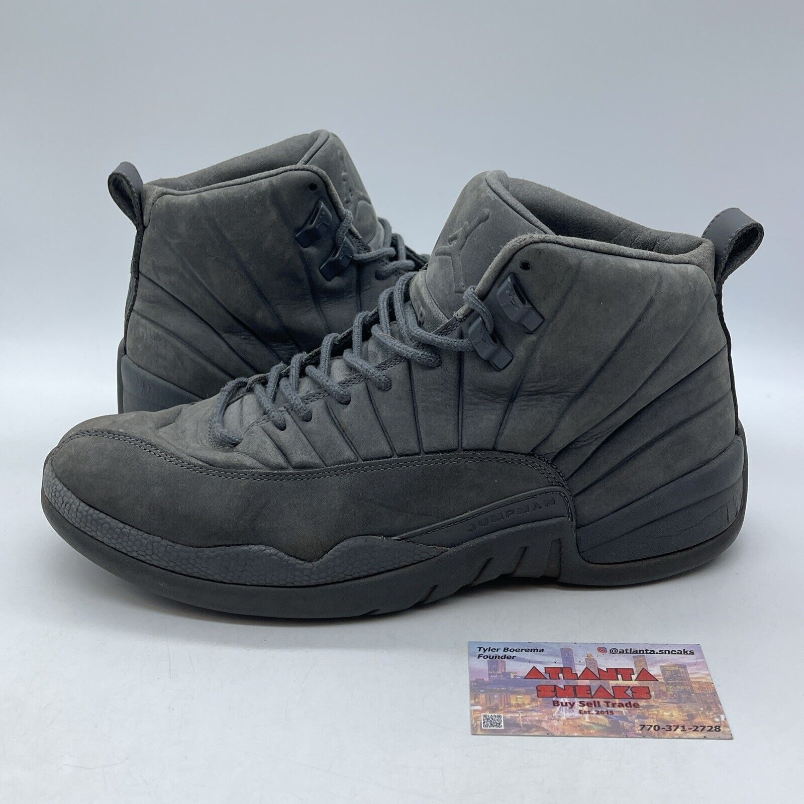 Size 10.5 - PSNY x Air Jordan 12 Retro Dark Grey Suede Leather (130690-003)