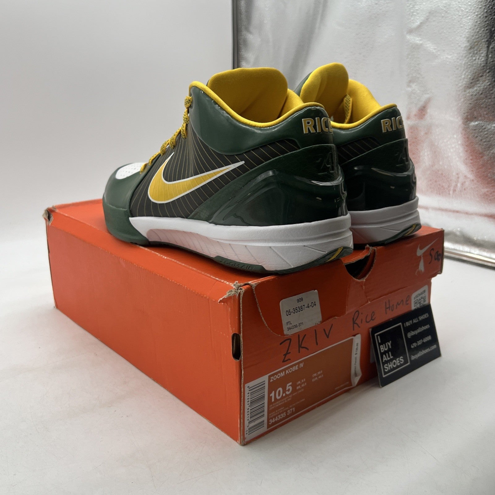 Size 10.5 - Nike Zoom Kobe 4 Rice Home (344335-371)