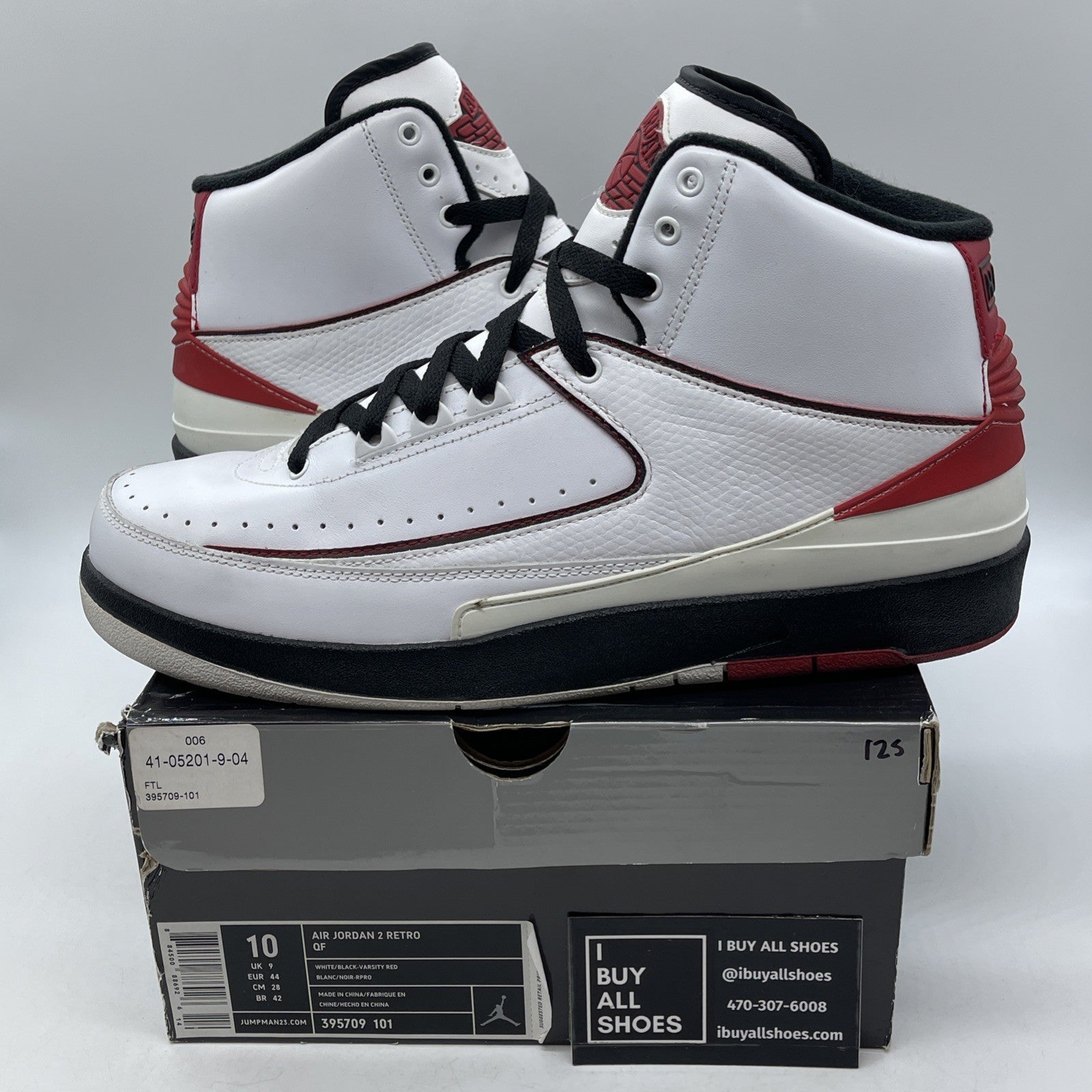 Size 10 - Air Jordan 2 Retro QF 2010 Varsity Red White Leather (395709-101)