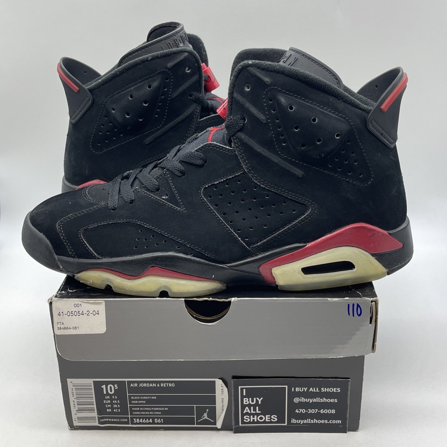 Size 10.5 - Air Jordan 6 Retro 2010 Varsity Red (384664-061)