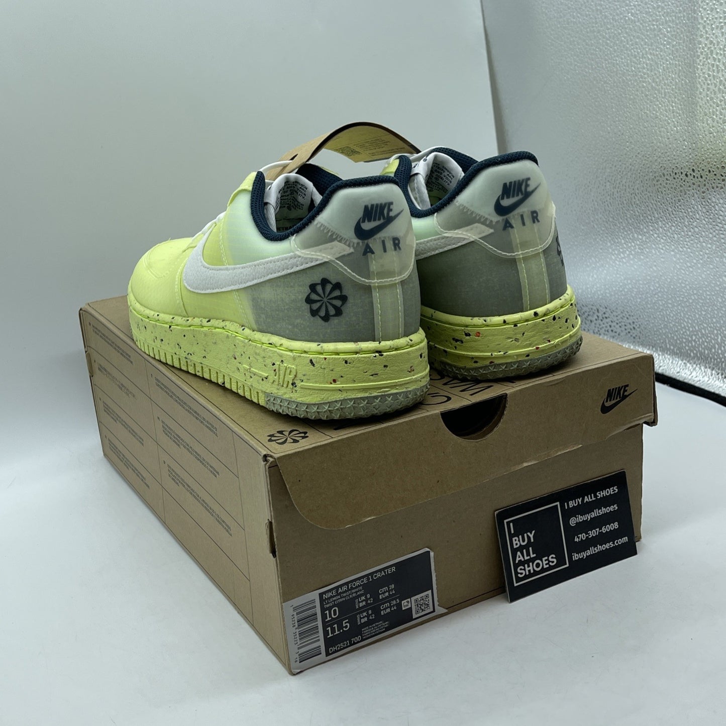 Size 10 - Nike Air Force 1 Crater Light Lemon Twist White (DH2521-700)
