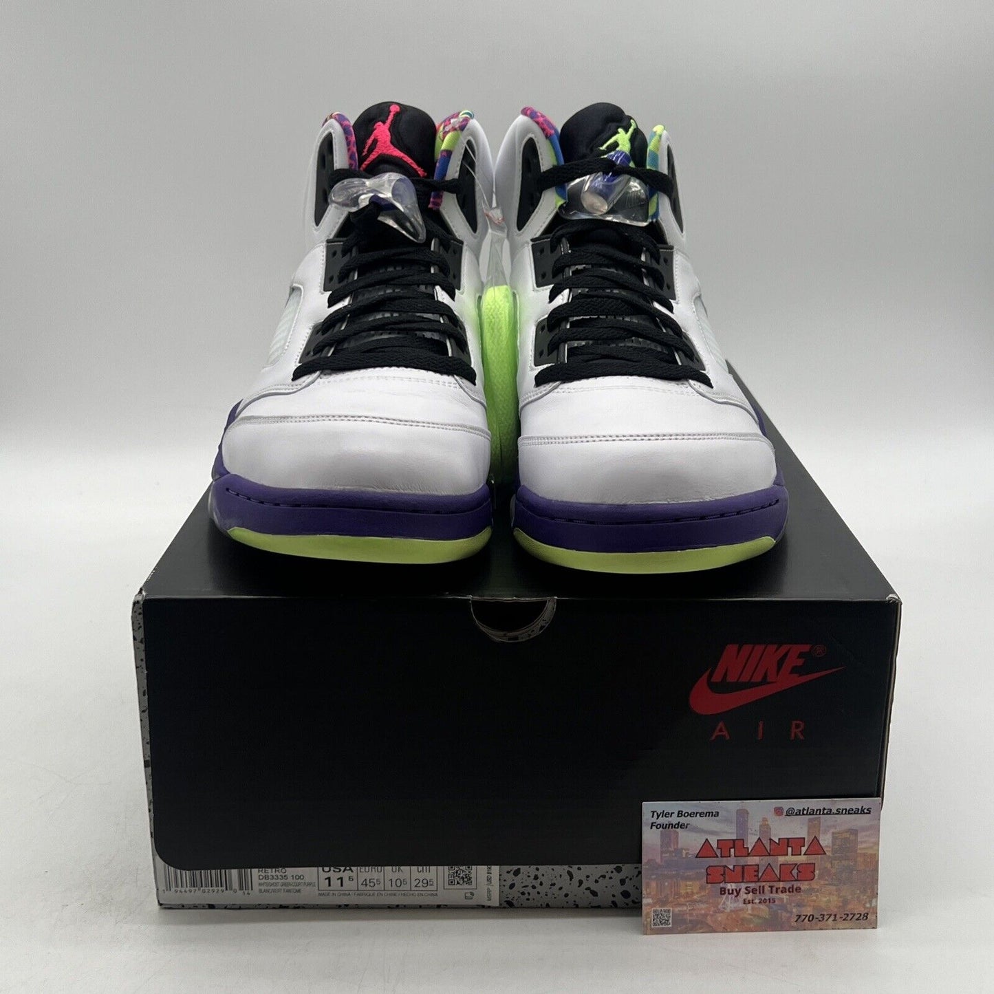 Size 11.5 - Jordan 5 Retro Alternate Bel-Air 2020 Green Purple (DB3335-100)