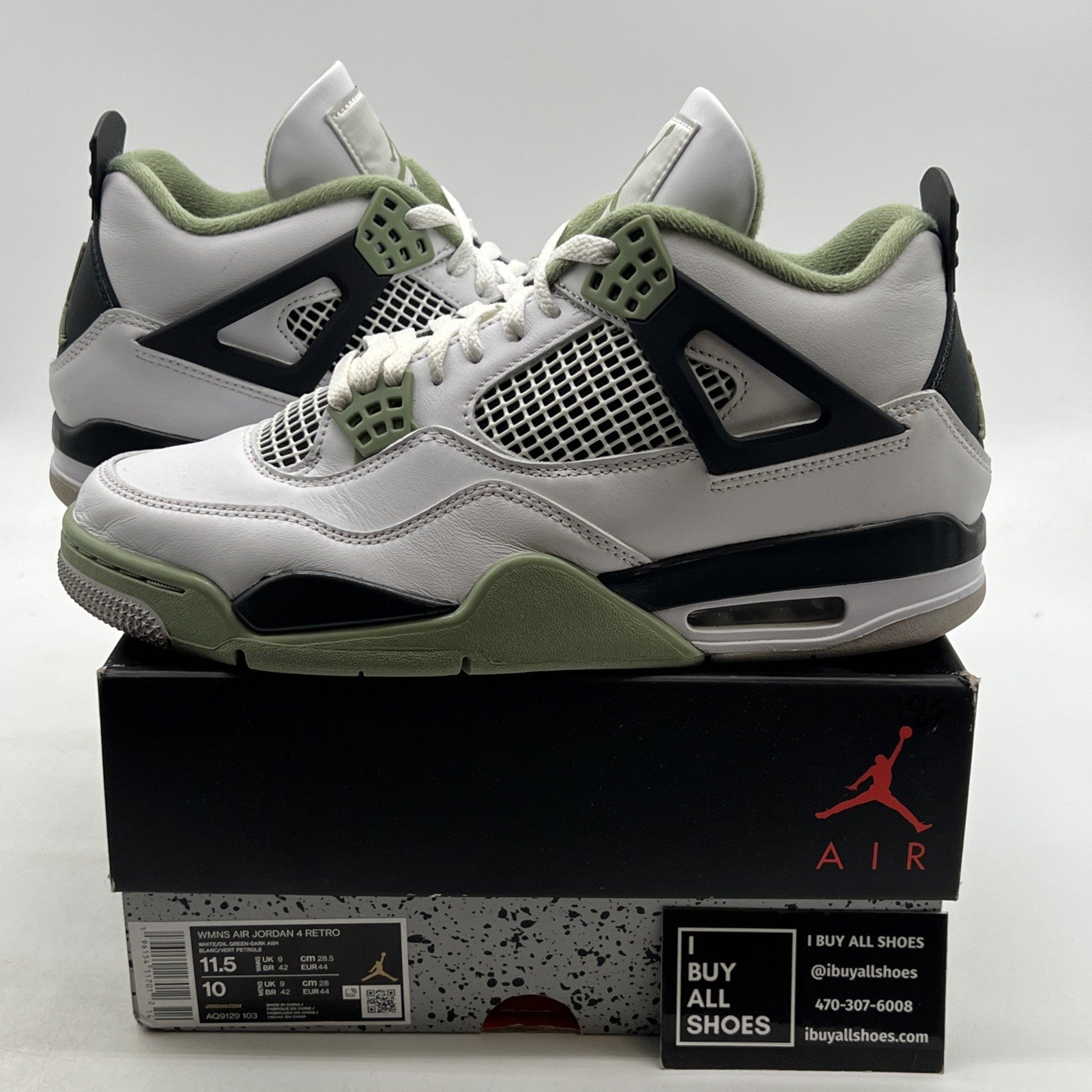 Size 11.5 - Air Jordan 4 Retro Mid Seafoam W (AQ9129-103)