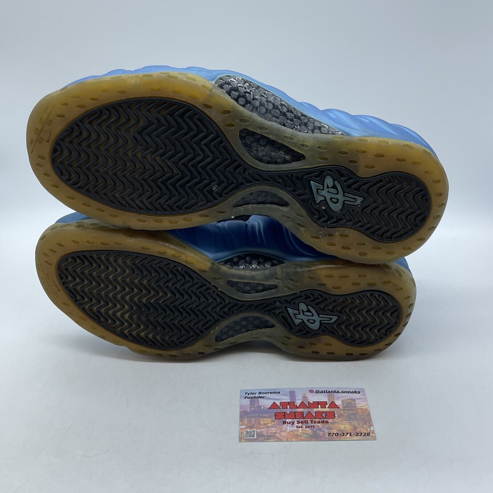 Size 8.5 - Nike Air Foamposite One University Blue Black Suede (314996-402)