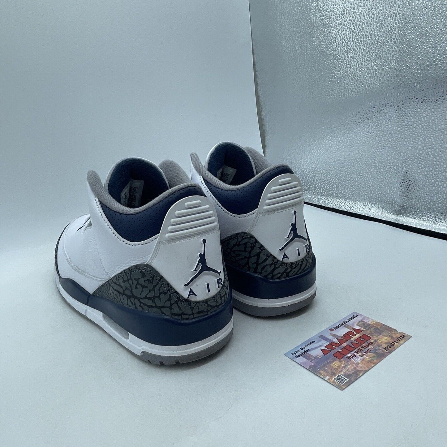 Size 8 - Air Jordan 3 Retro Midnight Navy White Grey Suede Leather (CT8532-140)