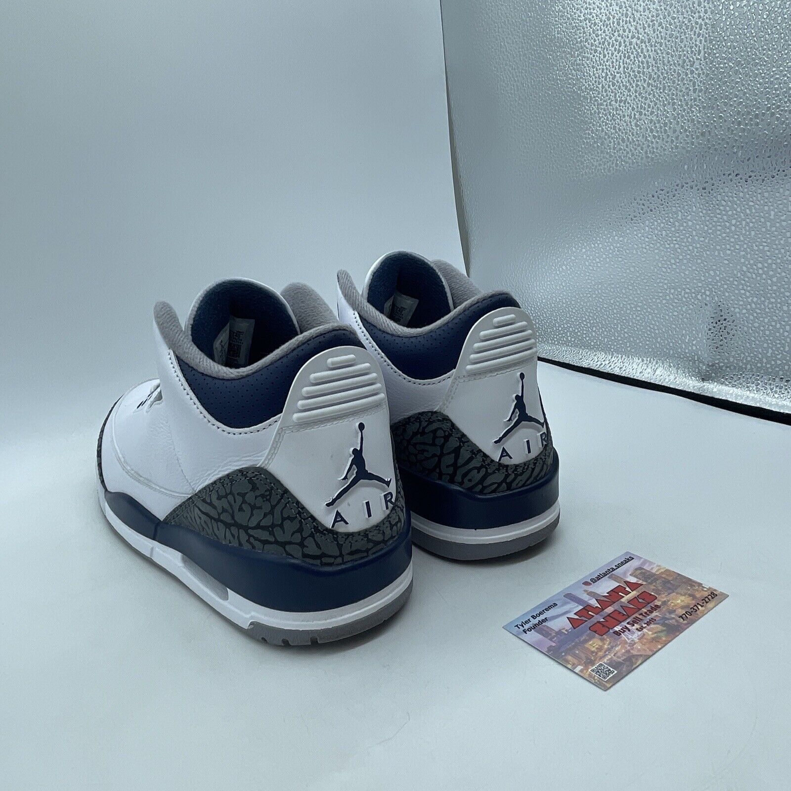 Size 8 - Air Jordan 3 Retro Midnight Navy White Grey Suede Leather (CT8532-140)