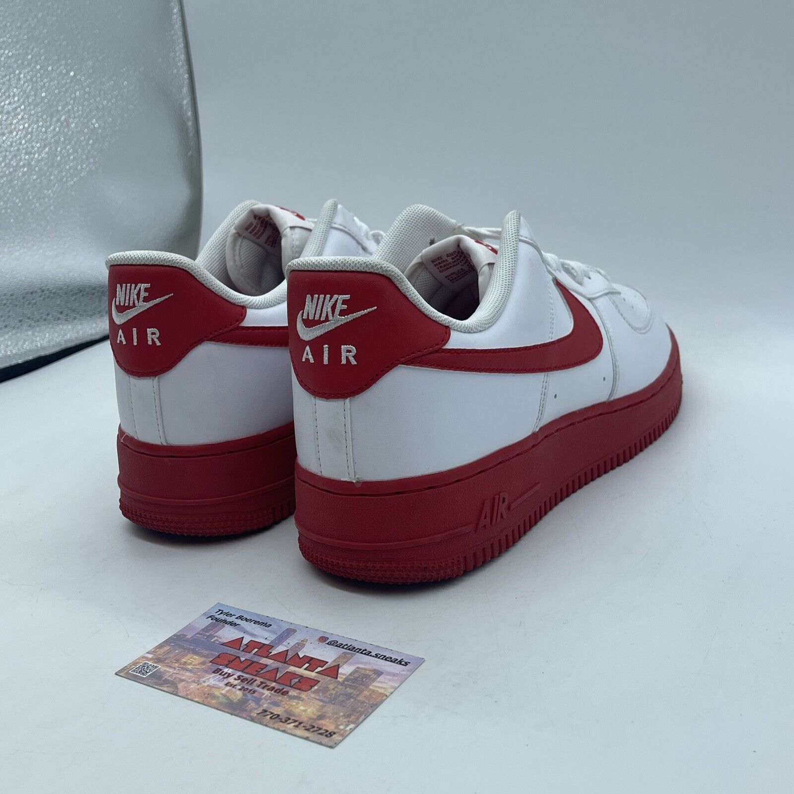 Size 9.5 - Nike Air Force 1 Low White Red Sole Leather (CK7663-102)