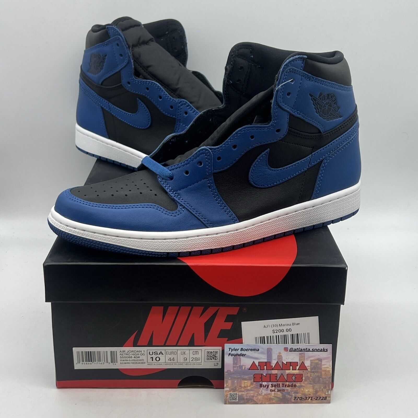 Size 10 - Jordan 1 Retro OG High Dark Marina Blue Brand New Og All