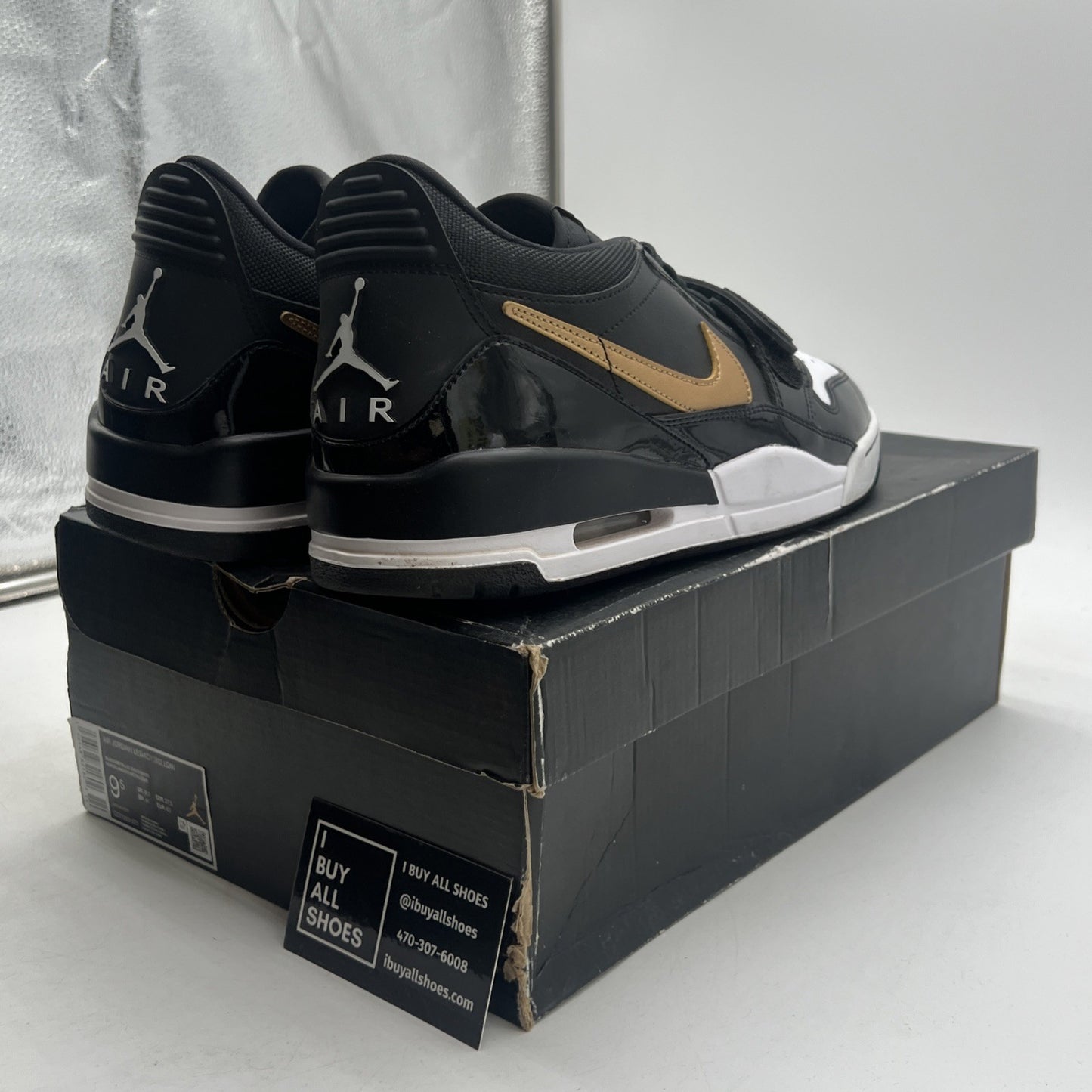 Size 9.5 - Jordan Legacy 312 Low Black Metallic Gold (CD7069-071)