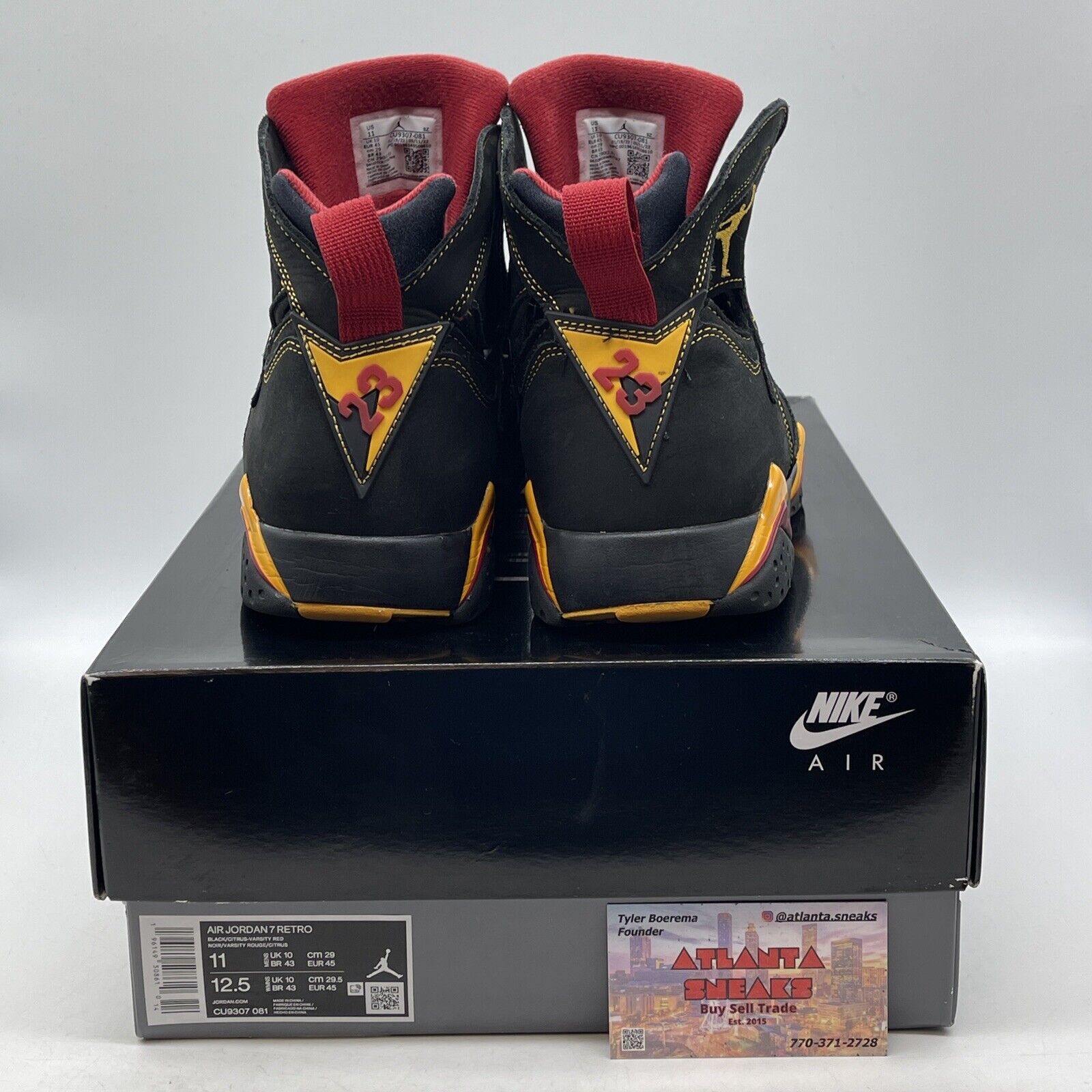 Size 11 - Jordan 7 Retro Citrus Black Orange Red Suede (CU9307-081)