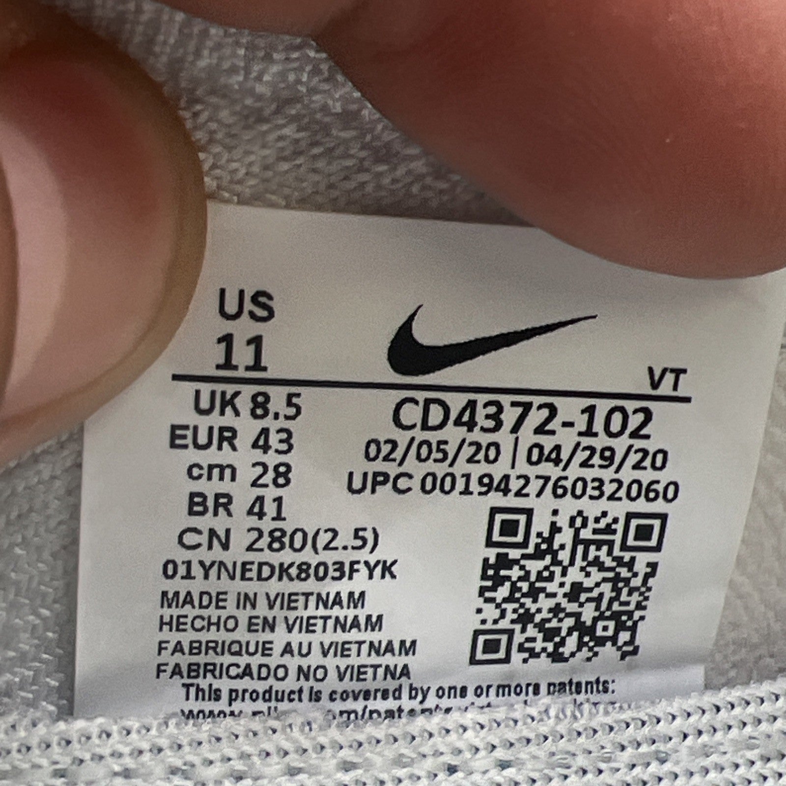 Size 11 - Nike React Infinity Run Flyknit White Ombre W (CD4372-102)