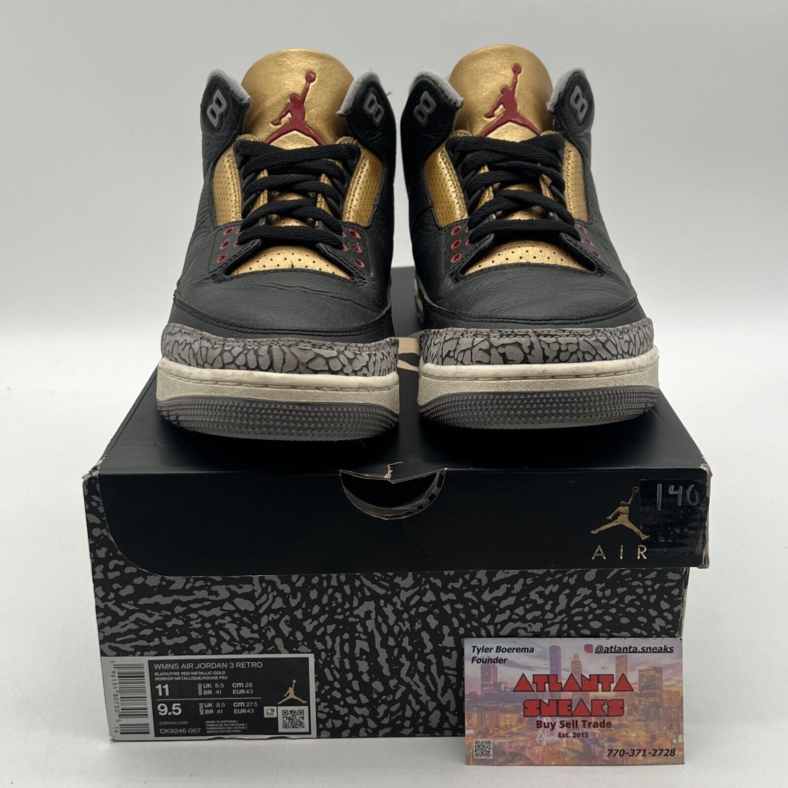 Size 11 - Jordan 3 Retro Mid Black Gold W White Red (CK9246-067)