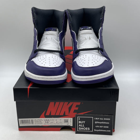 Size 10.5 - Jordan 1 Retro OG High Court Purple 2.0 White Leather (555088-500)