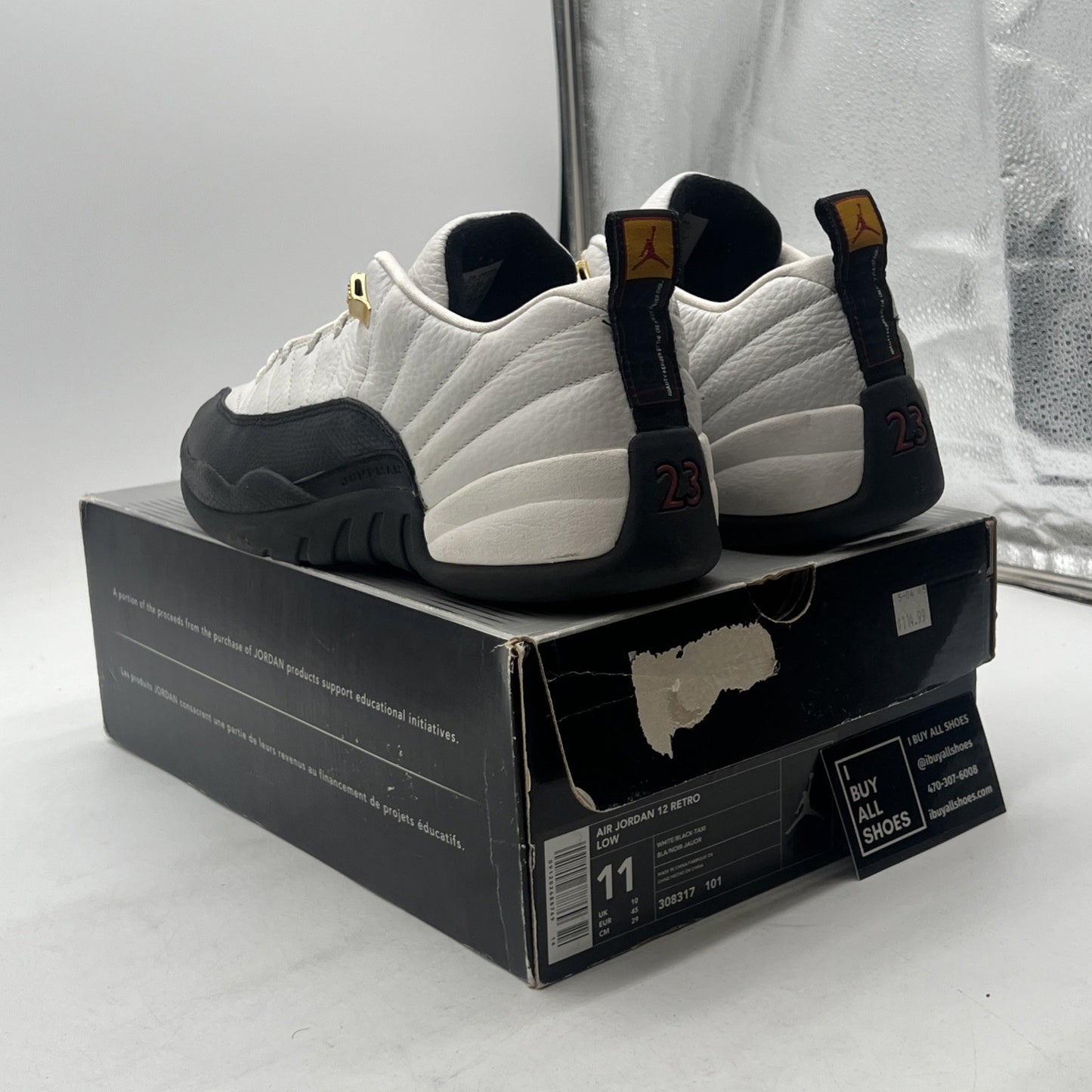 Size 11 - Air Jordan 12 Retro 2004 Low Taxi (308317-101)