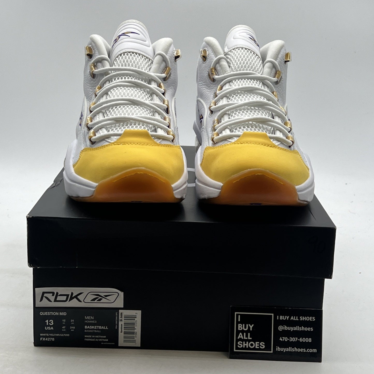 Size 13 - Reebok Question Mid Yellow Toe (FX4278)