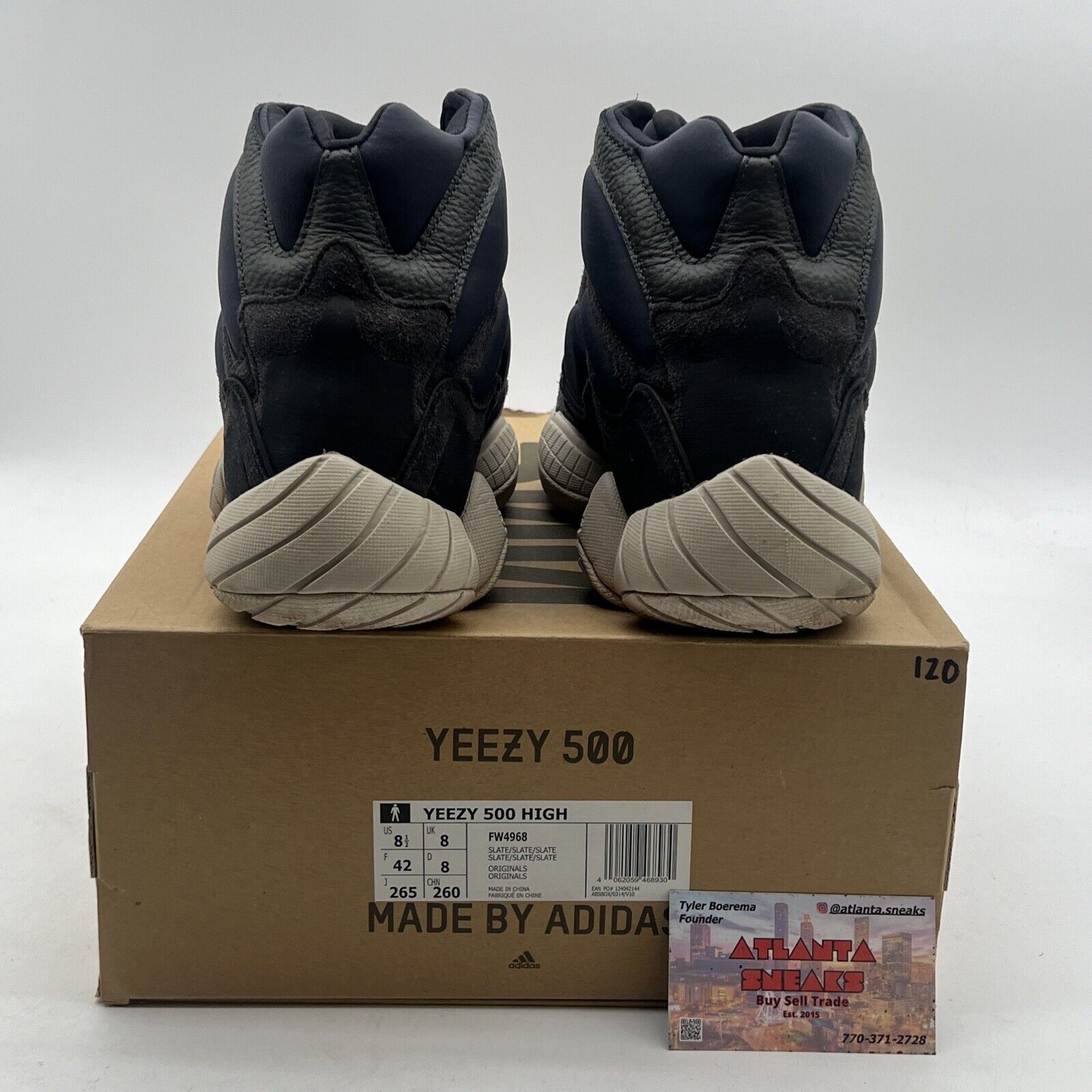 Size 8.5 - adidas Yeezy 500 High Slate (FW4968)