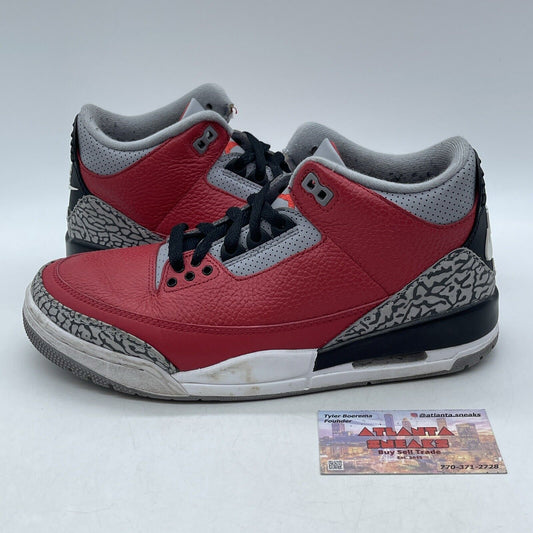 Size 8 - Jordan 3 Retro SE Mid Unite Grey Suede Black Red leather (CK5692-600)