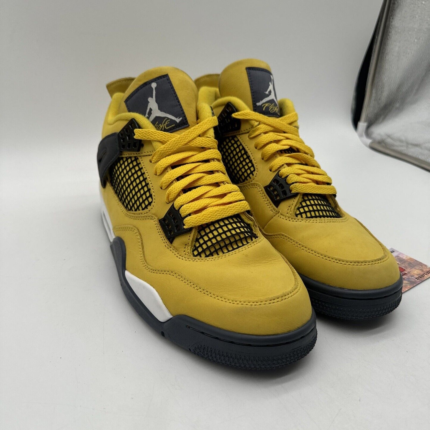 Size 11 - Jordan 4 Retro Mid Lightning Yellow Suede Grey White Mustard Classic