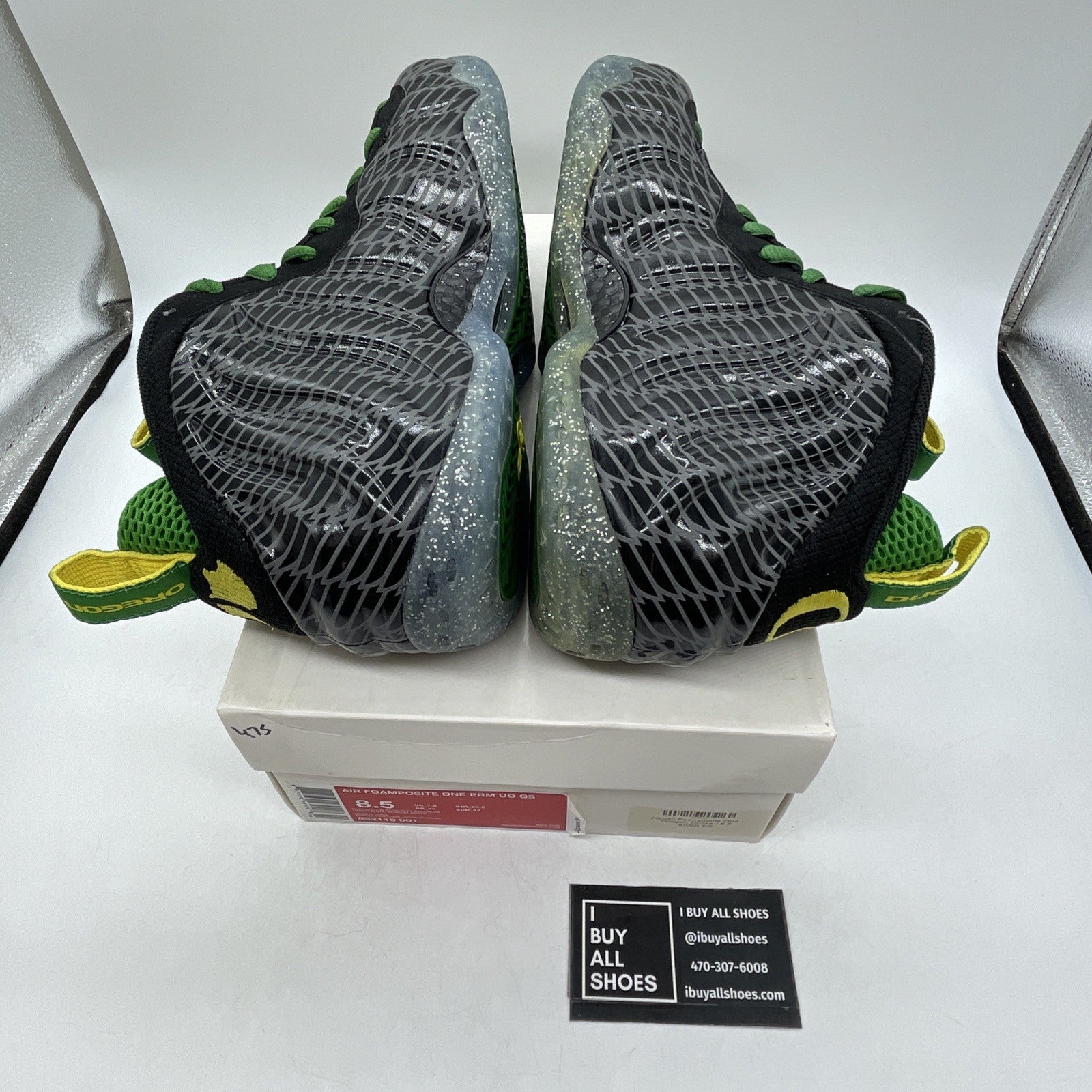 Size 8.5 - Nike Air Foamposite One Oregon Ducks (652110-001)