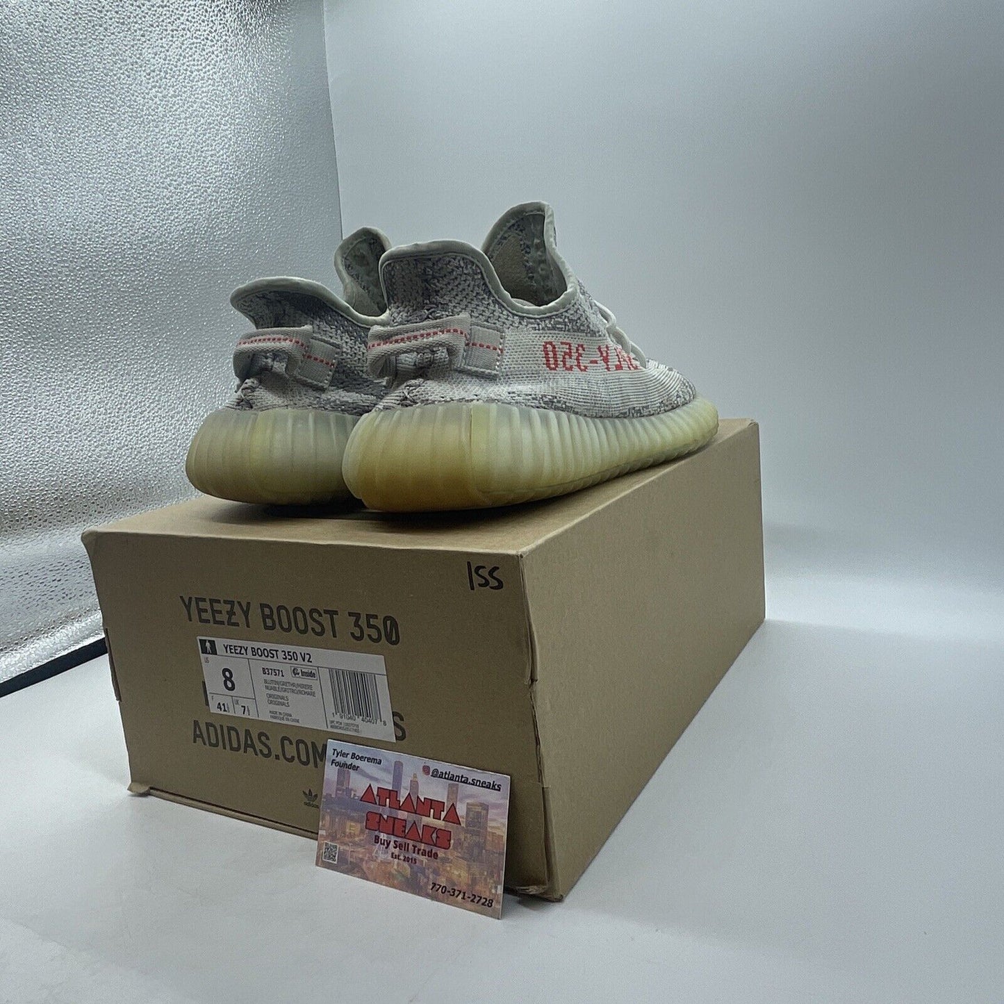 Size 8 - adidas Yeezy Boost 350 V2 Low Blue Tint Red (B37571)