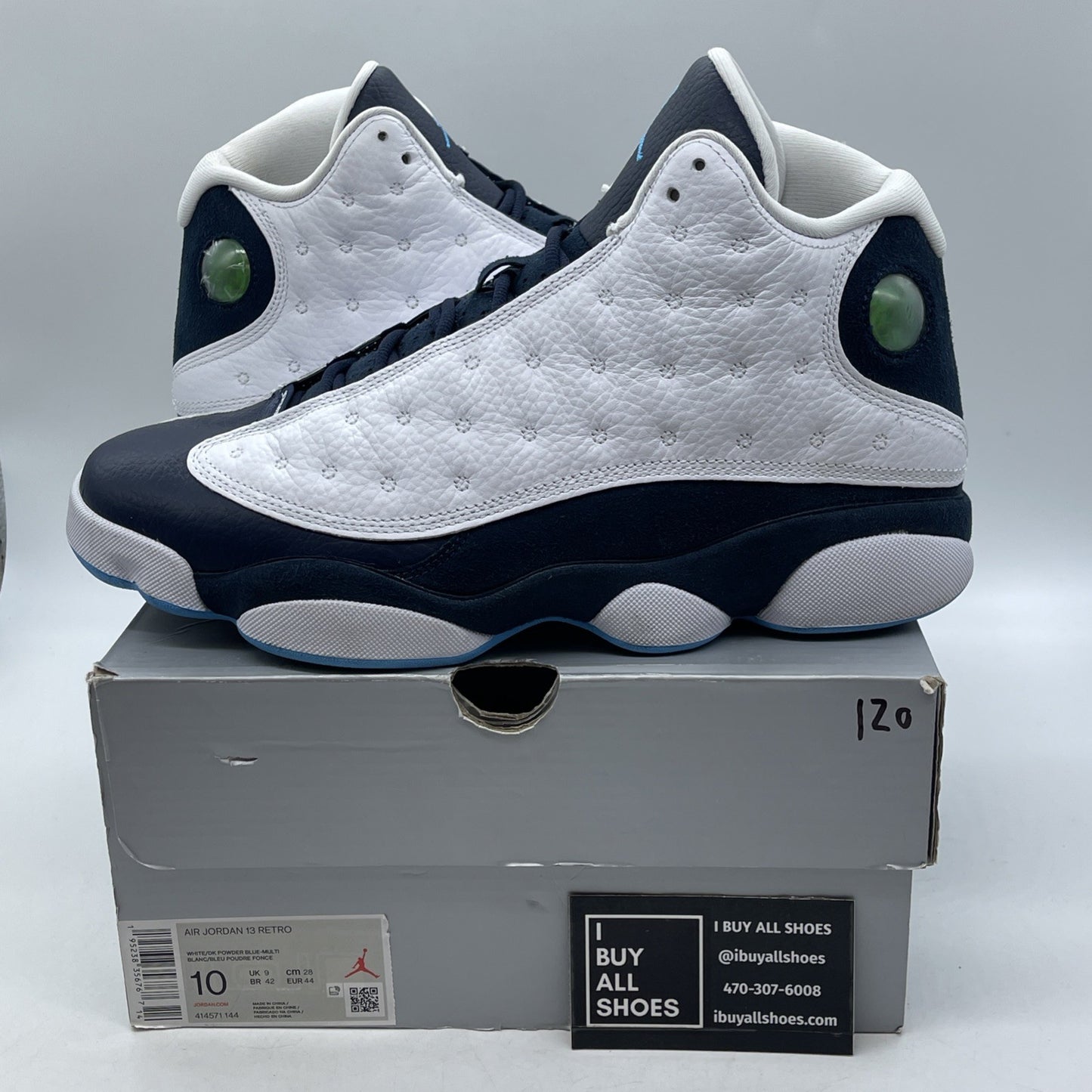 Size 10 - Jordan 13 Retro Obsidian Blue White Suede Leather (414571-144)
