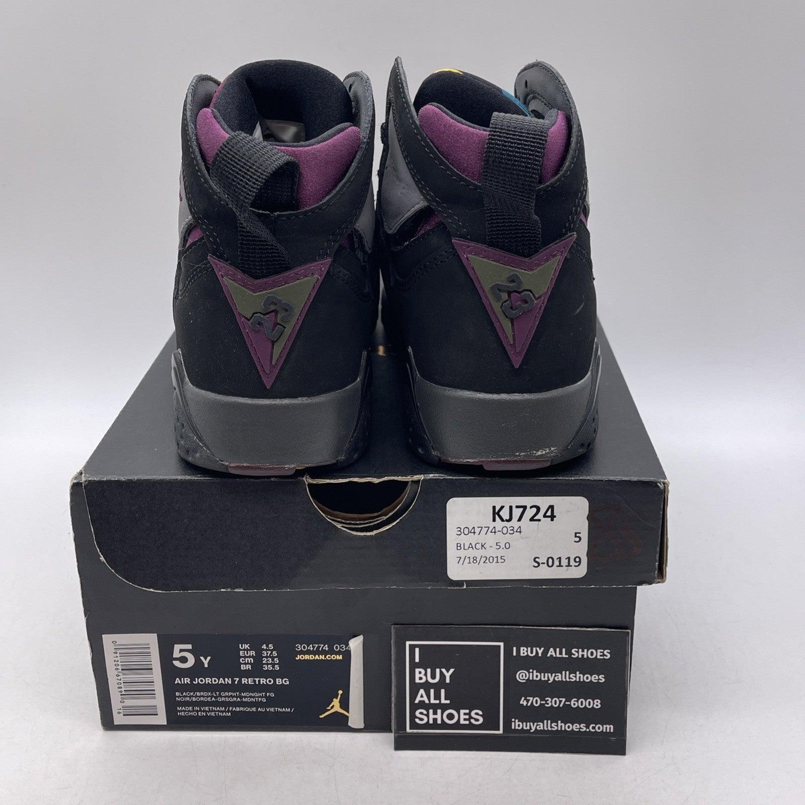 Size 5Y - Air Jordan 7 Retro Bordeaux 2015 (304774-034)
