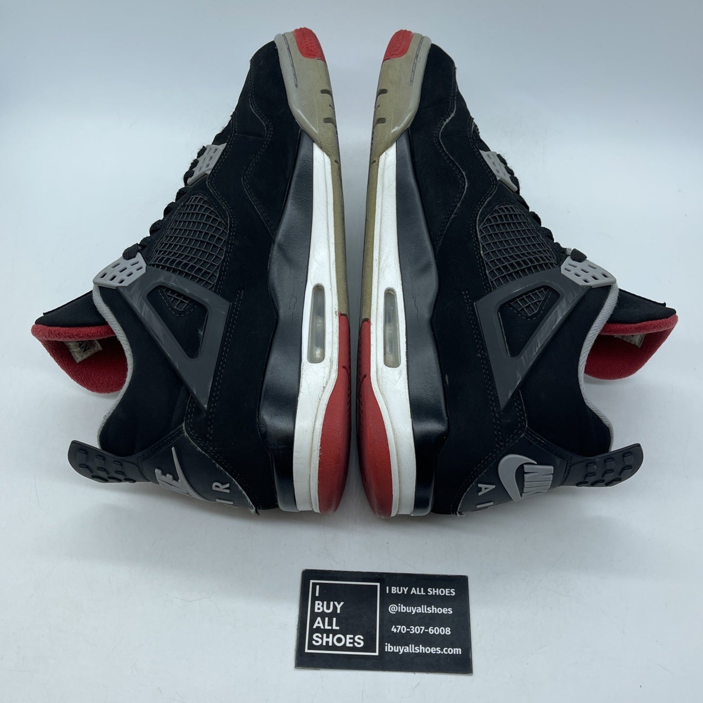 Size 11 - Jordan 4 Retro OG Mid Bred 2019 Black Grey Suede (308497-060)