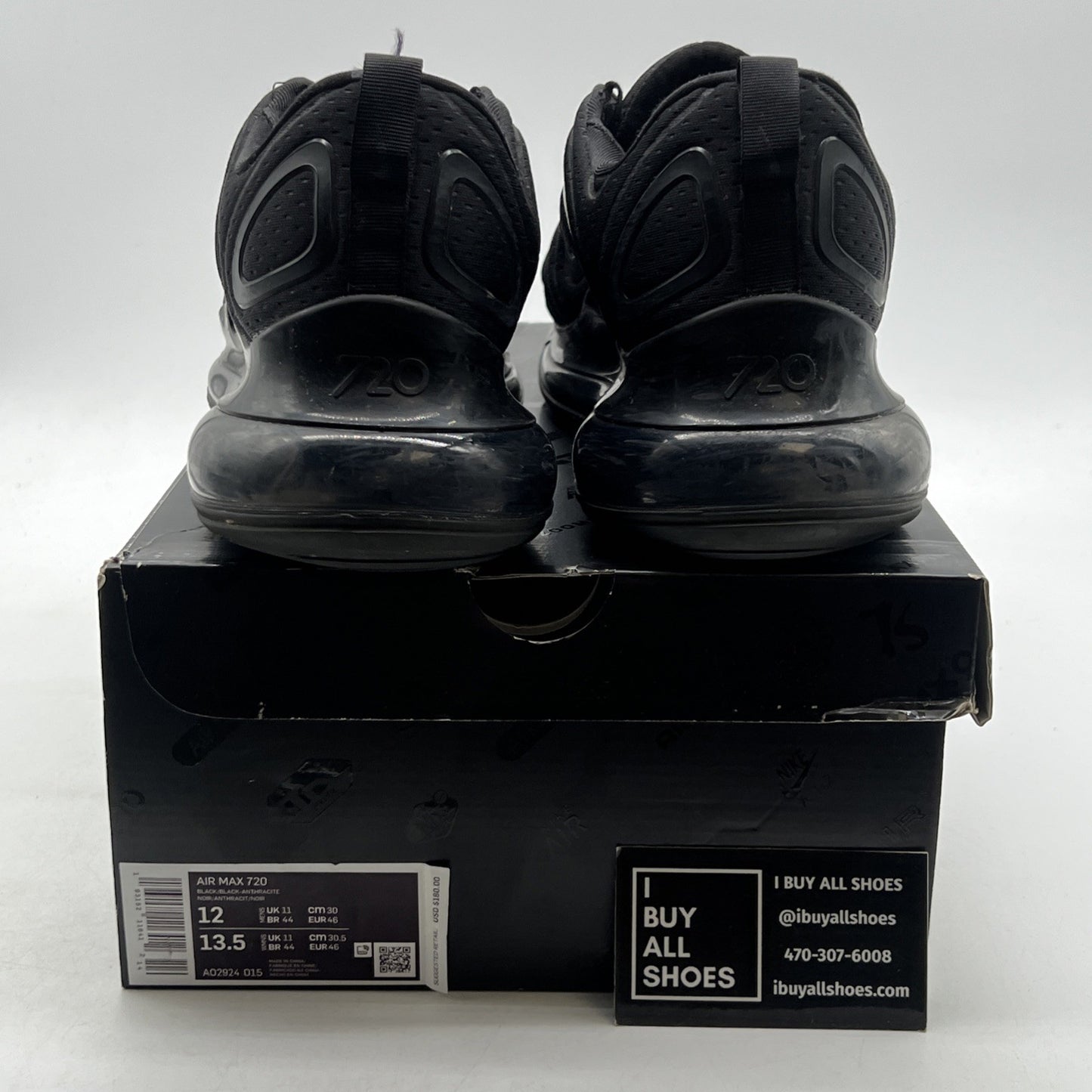 Size 12 - Nike Air Max 720 Triple Black (AO2924-015)