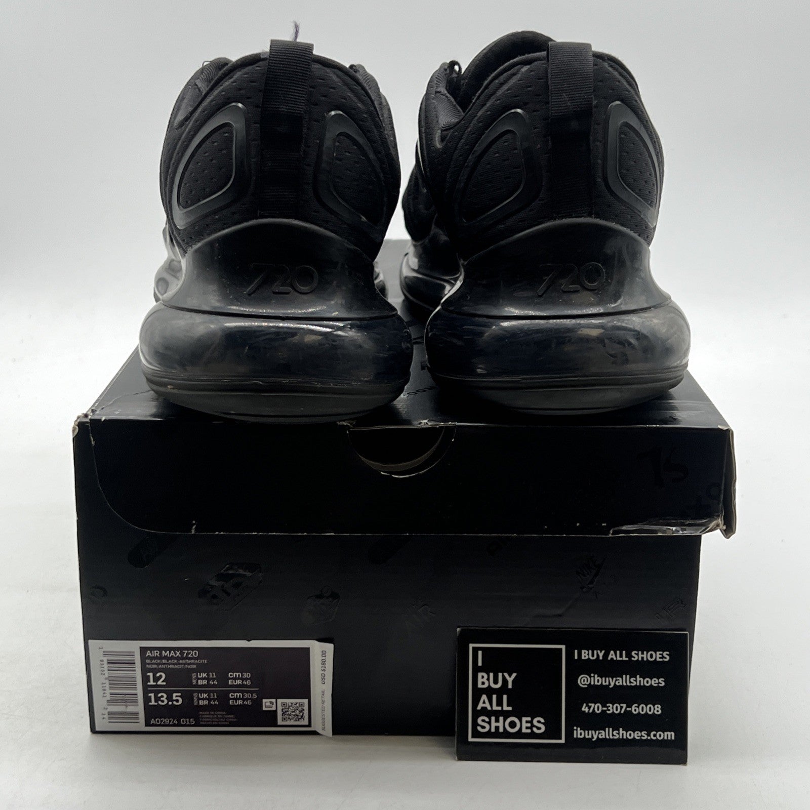 Size 12 - Nike Air Max 720 Triple Black (AO2924-015)