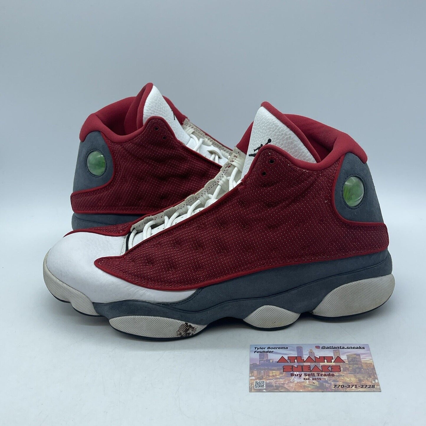 Size 10.5 - Jordan 13 Red Flint White Grey Suede Leather (DJ5982600)