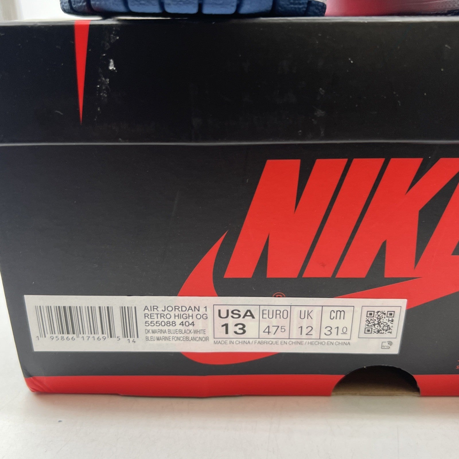 Size 13 - Air Jordan 1 Retro OG High Dark Marina Blue (555088-404)