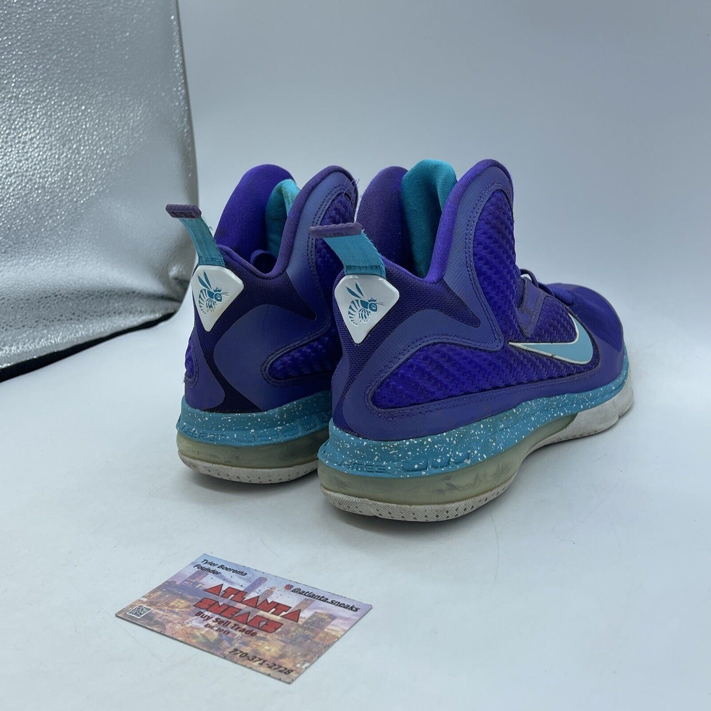 Size 6.5 (GS) - Nike LeBron 9 Mid Summit Lake Hornets Purple Suede (472664-500)