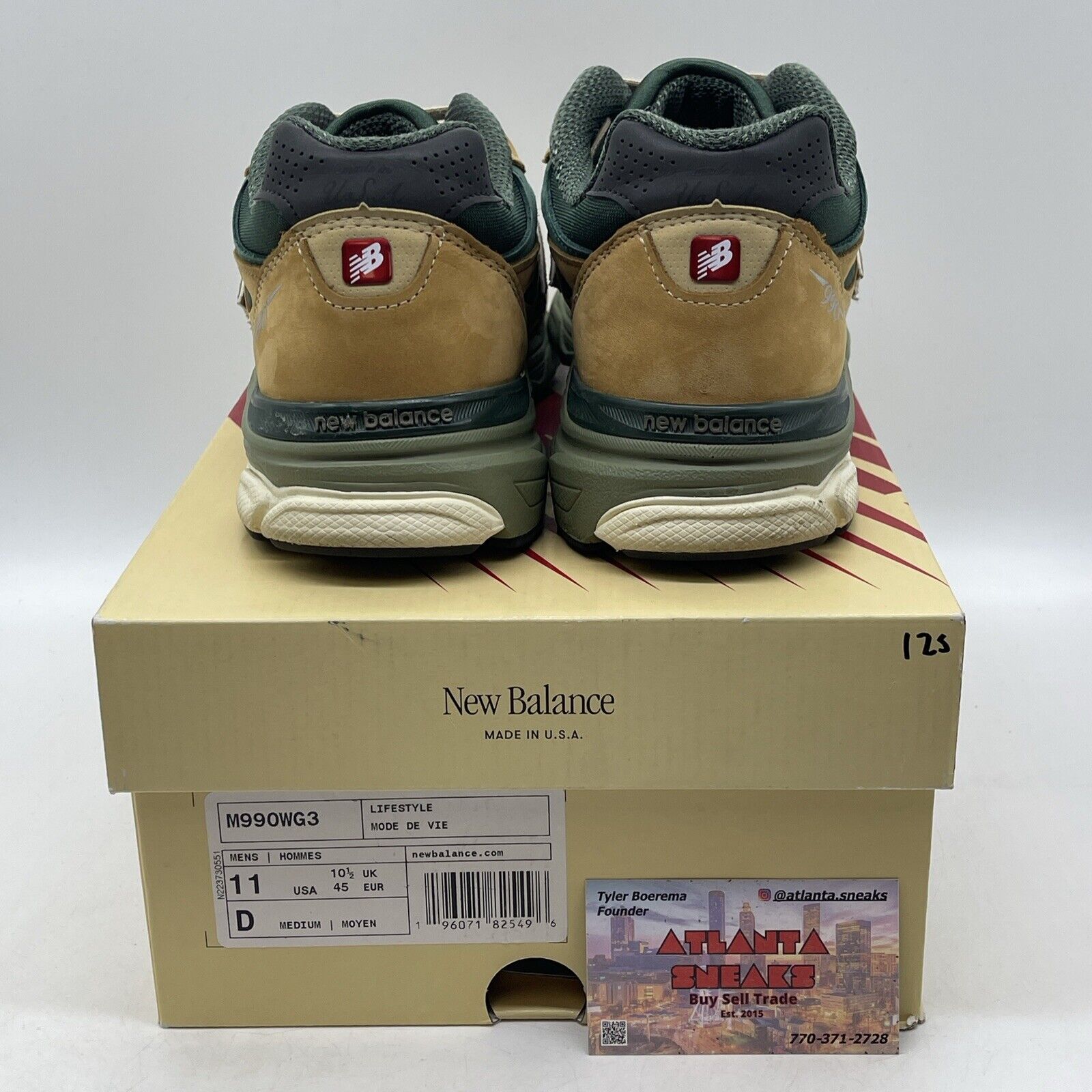 Size 11 - New Balance Teddy Santis x 990v3 Made in USA Tan Green Suede (M990WG3)