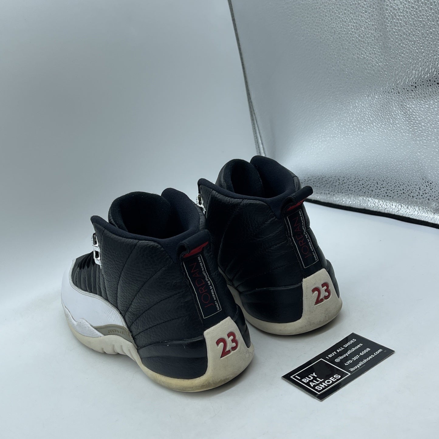 Size 11.5 - Air Jordan 12 Retro 2012 Playoff Black White Leather (130690-001)